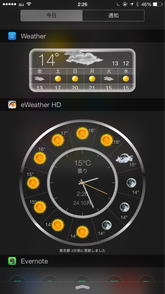 IPhoneが超便利になるオススメウィジェット01 eWeather HD