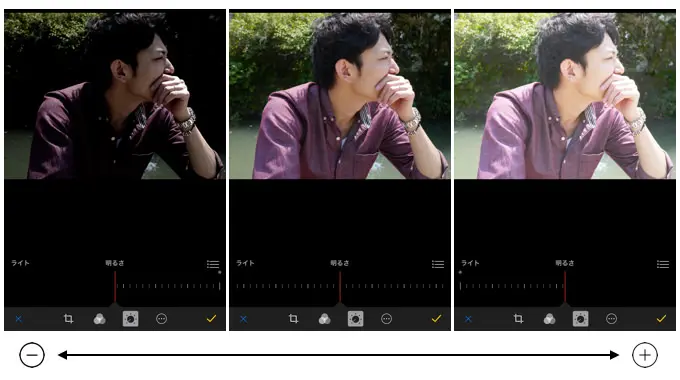 Iphoneでの写真加工の基礎 明るさ調整の効果を比較してみた あなたのスイッチを押すブログ