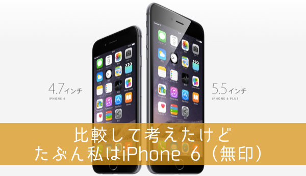 IPhone6の無印とPlusを比較 結果 私が無印を買おうとする理由