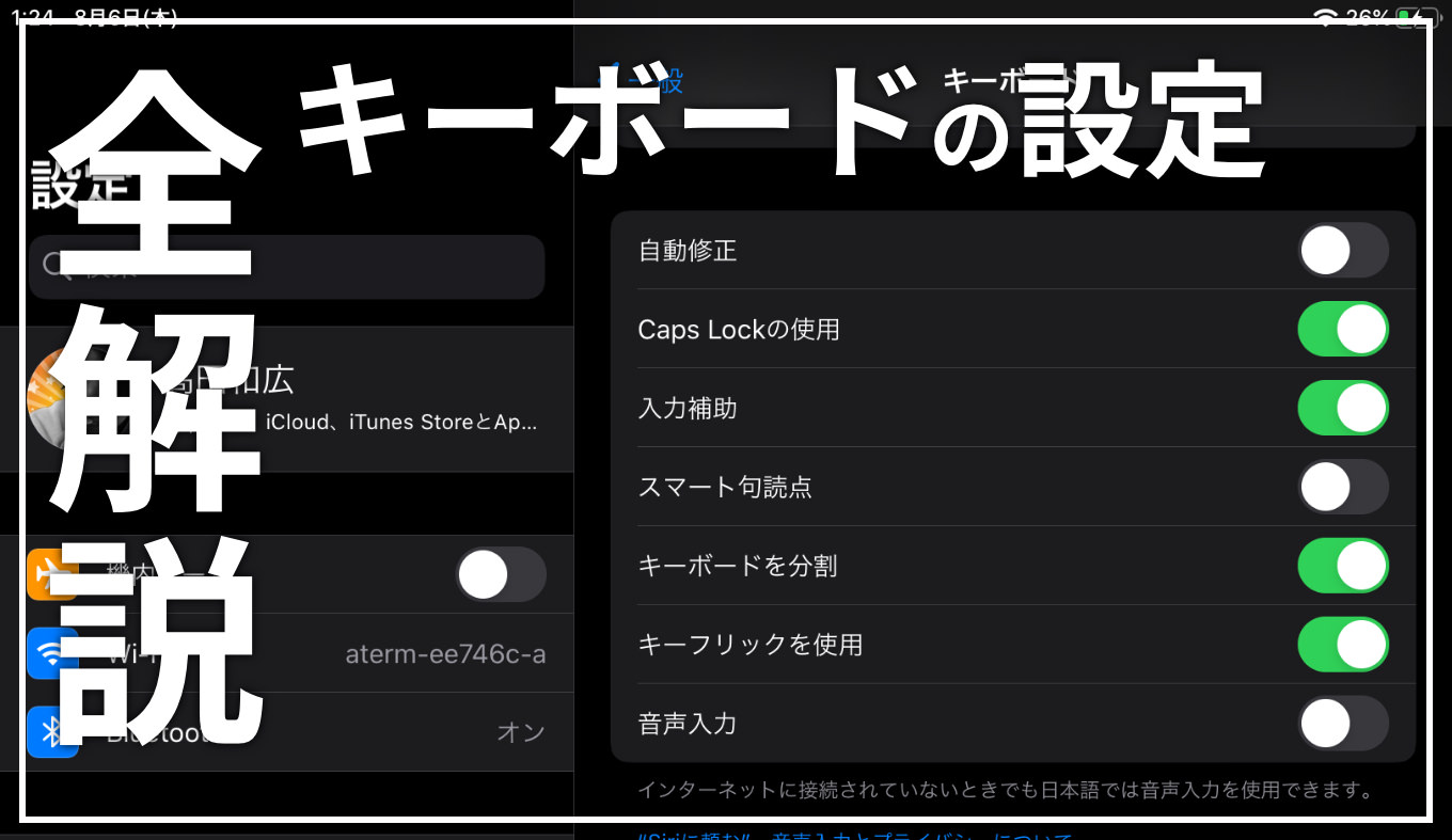 Ipad キーボード設定の全項目の内容解説とおすすめ設定 あなたのスイッチを押すブログ